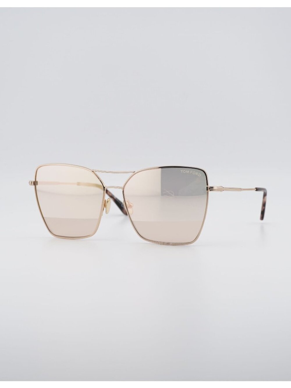 Tom Ford Sye FT0738 28Z Sunglasses Gold Butterfly Frame, Mirror Lenses